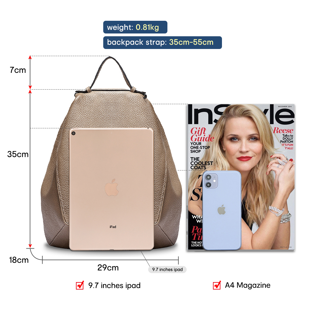 Zency Women 100% Genuine Leath - Travel Backpack Anti Theft recensie en prijs