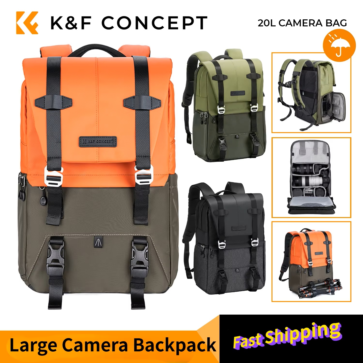 K&F CONCEPT Camera Backpack Tr - Rain Cover Backpack recensie en prijs