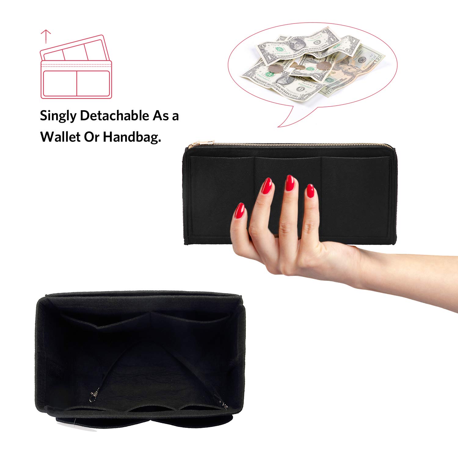 Felt Purse Organizer Insert -  - Backpack Insert Organizer recensie en prijs