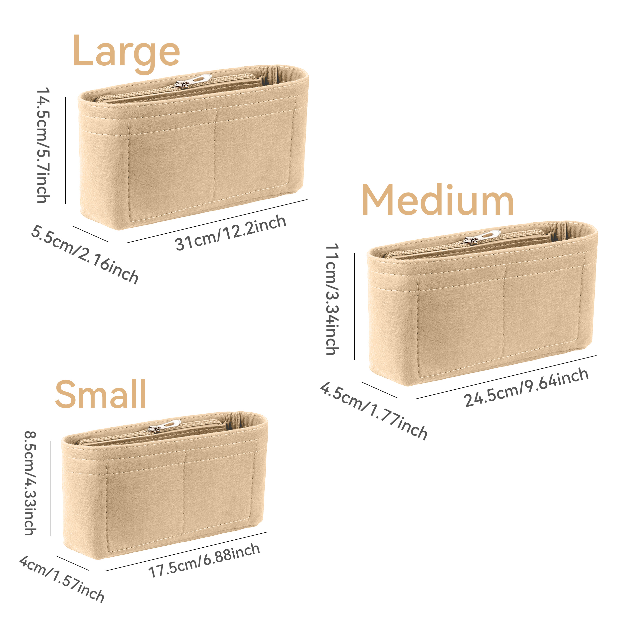 Felt Insert Bag Organizer, Mak - Backpack Insert Organizer recensie en prijs
