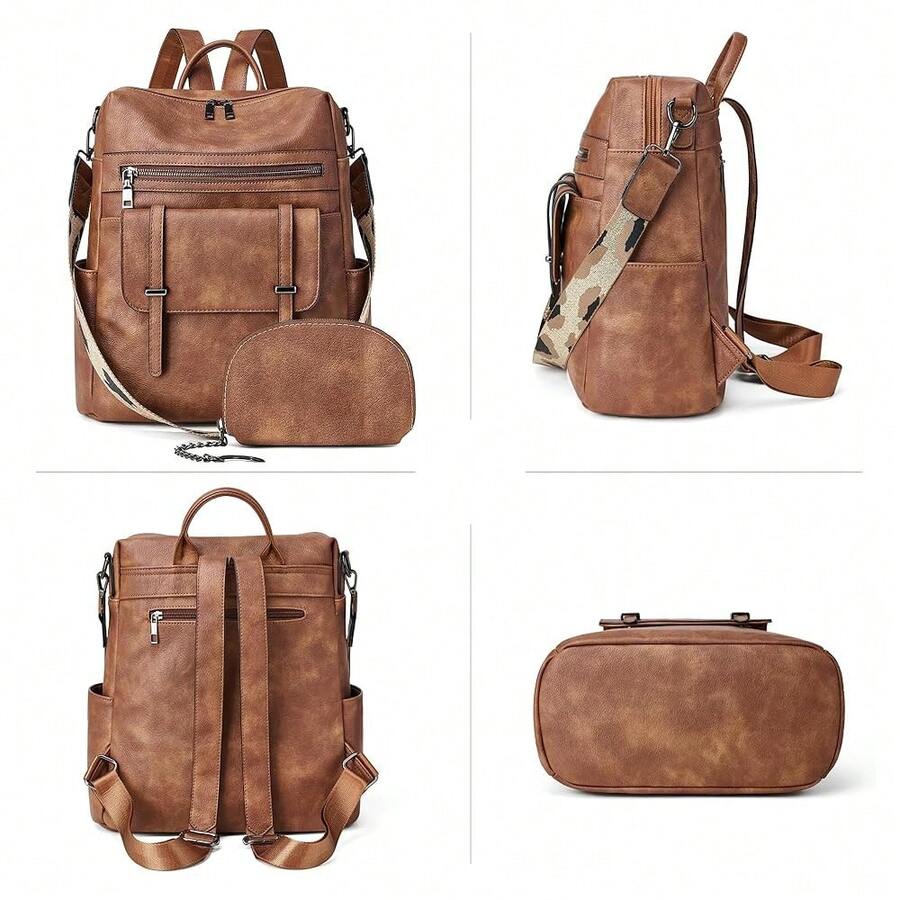 Women Fashion Vintage Brown PU - Laptop Backpack 15.6 recensie en prijs