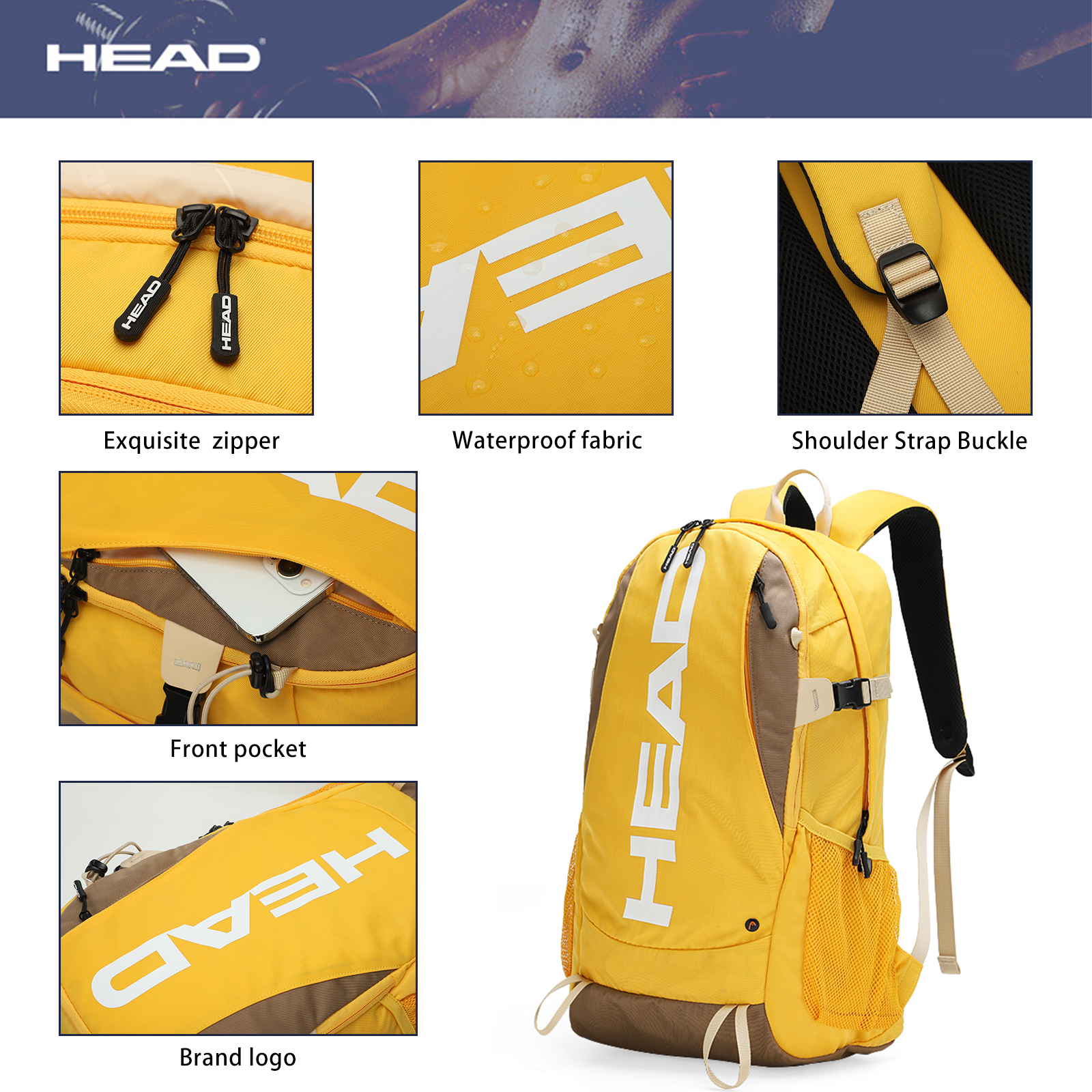 HEAD Waterproof Sport Gym Back - Hiking Backpack Waterproof recensie en prijs